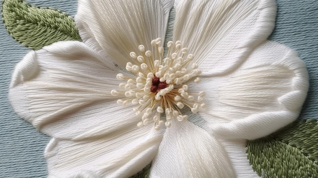 Detale haftu kwiatowego